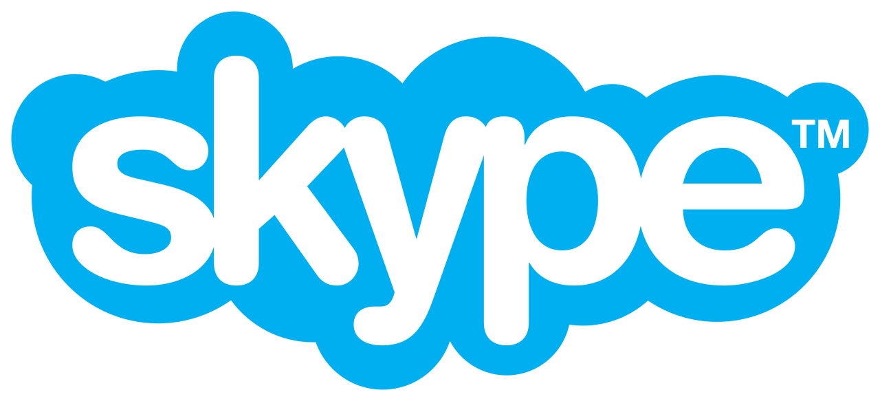 Logo of the app Skype that is supported by the AR services we provide.