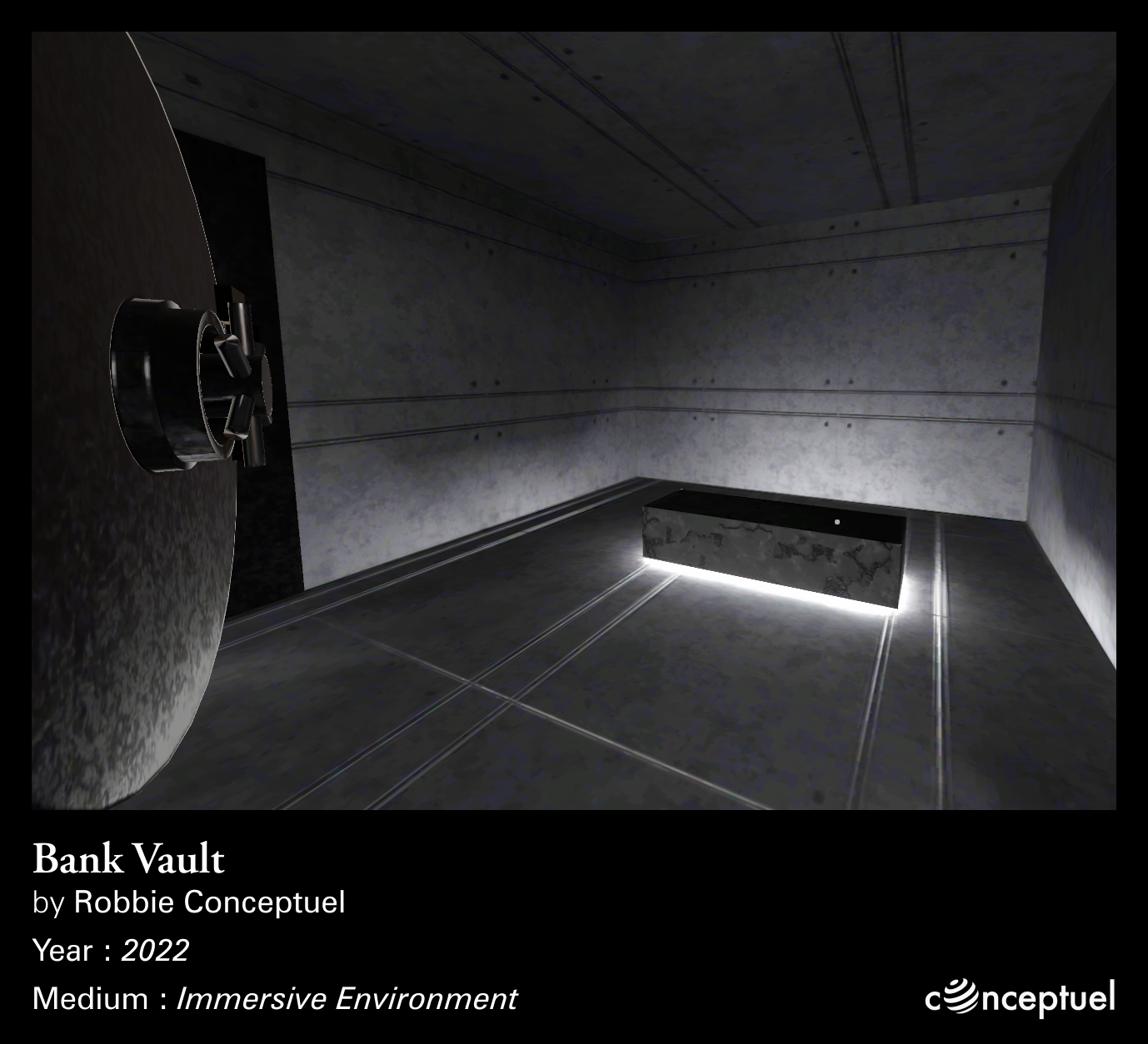 Illuminated seating area within vault environment
