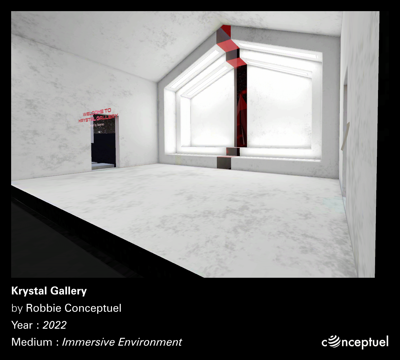 Crystal-inspired architectural detail with ambient lighting