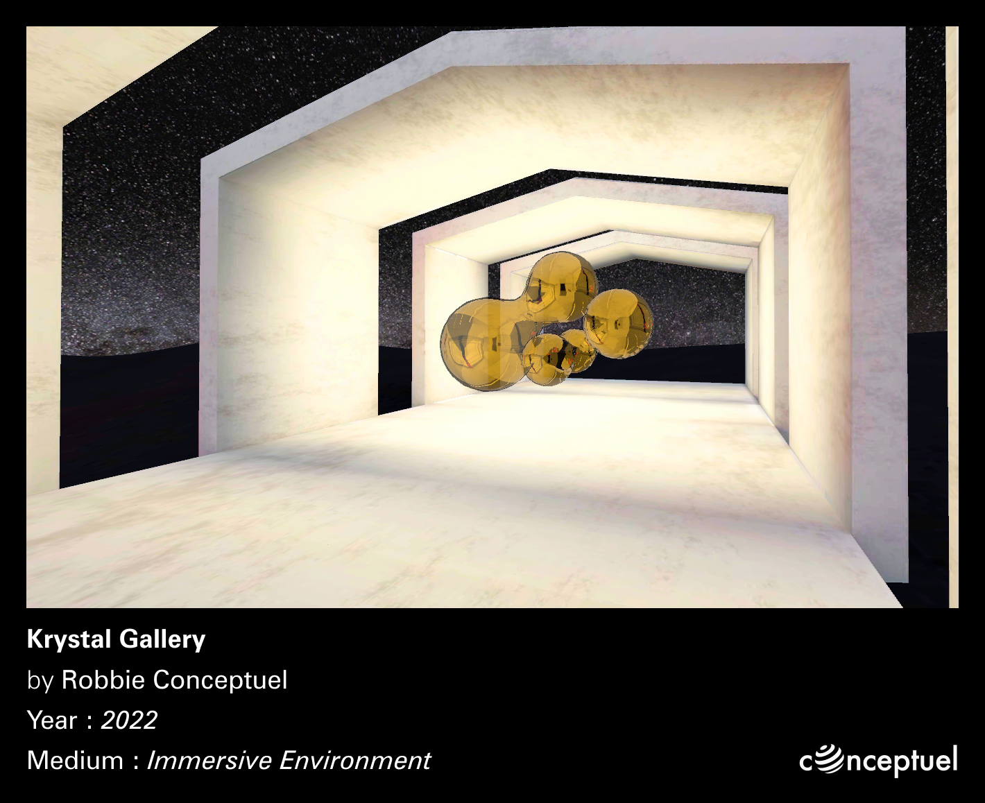 Elevated walkway with crystalline structural elements