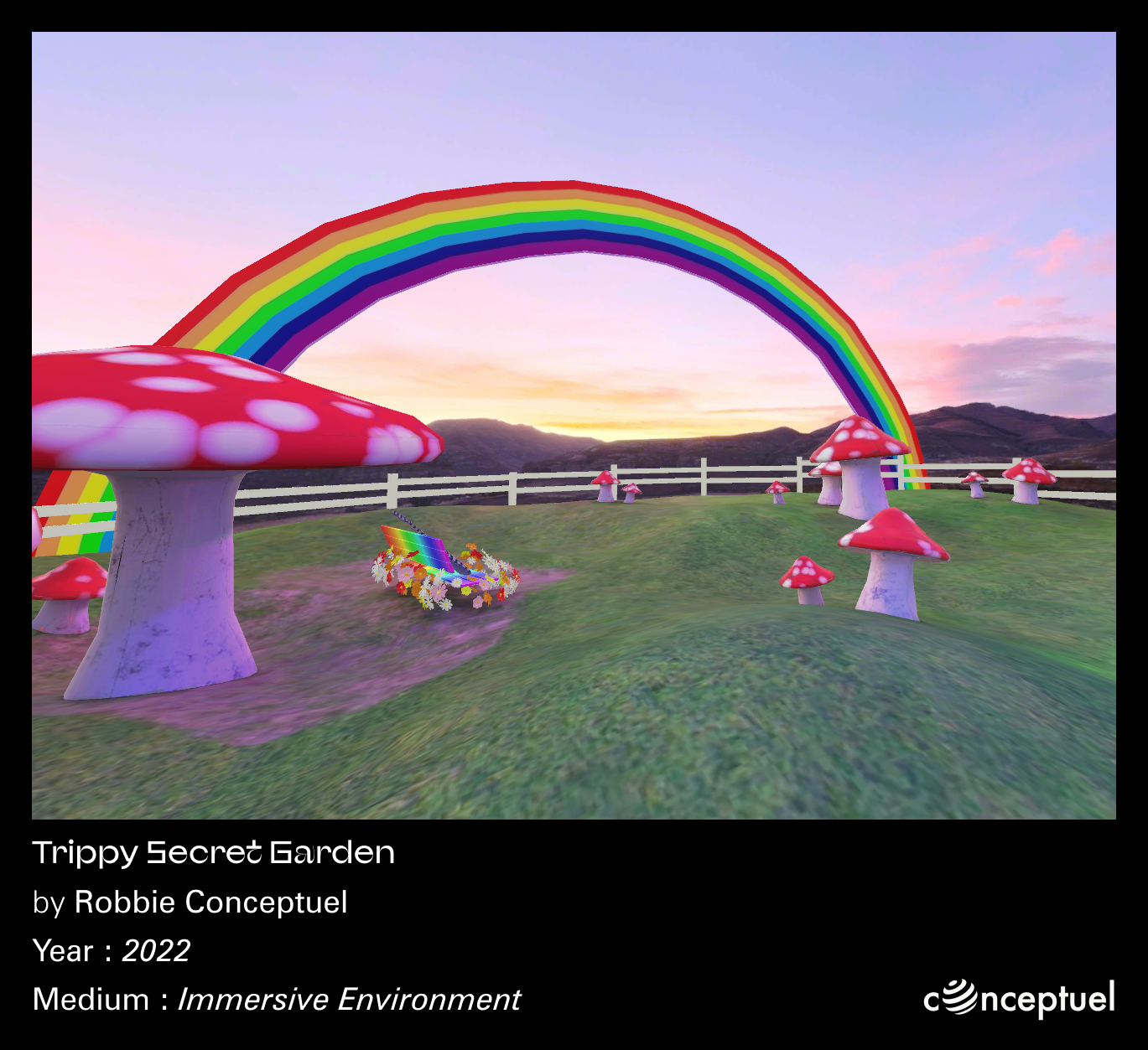 Contemplative areas with psychedelic visual effects