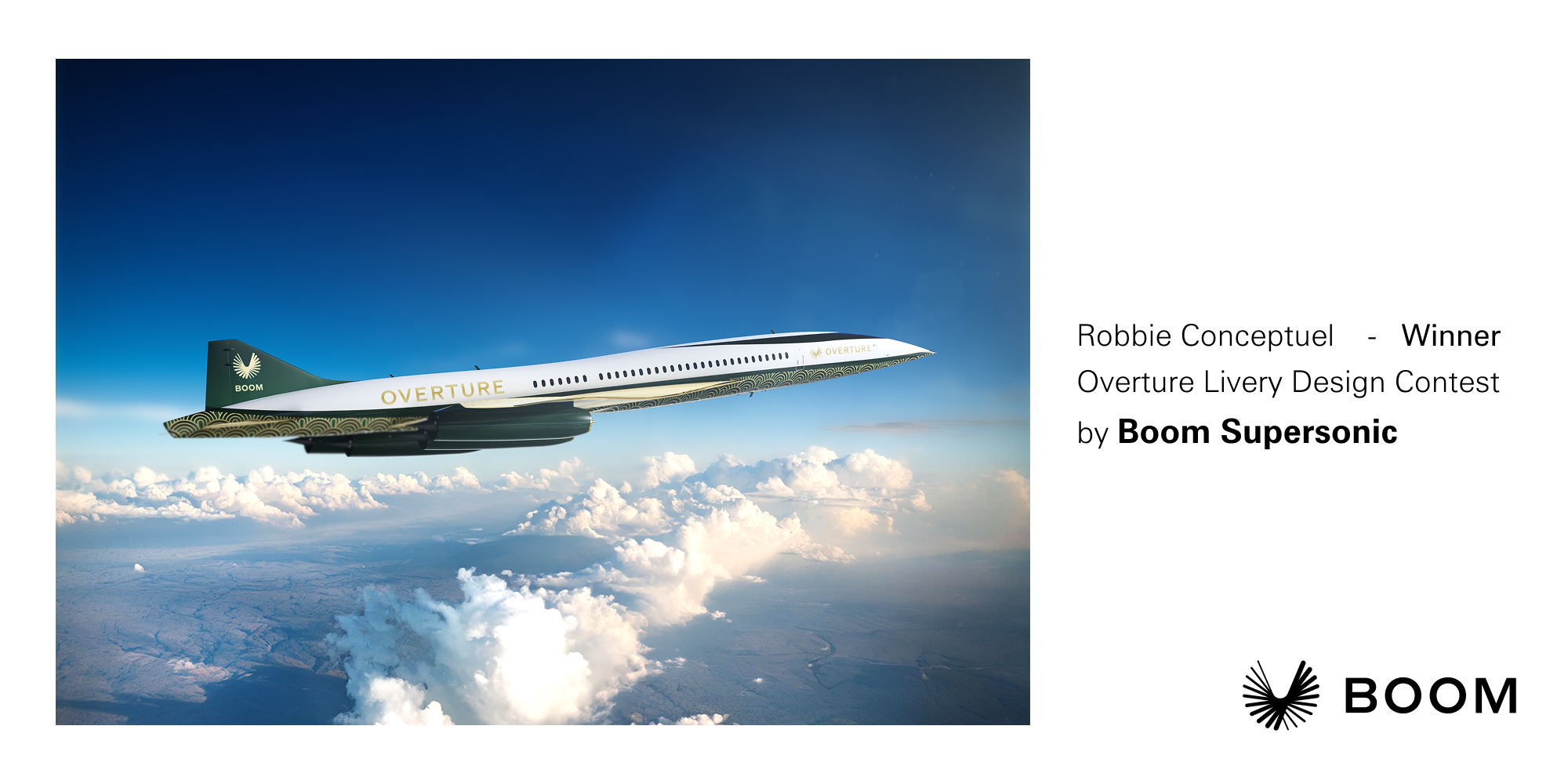 Boom Supersonic - Overture Livery Design Contest for the Supersonic Plane , design by Robbie Conceptuel in September 2024